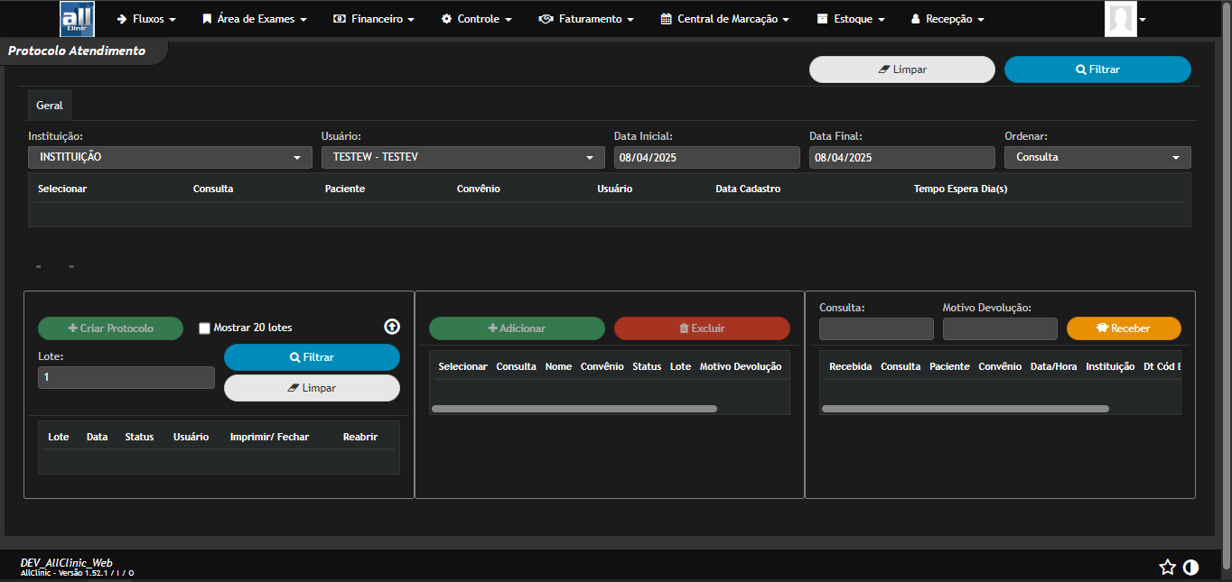 Faturamento AllClinic Web