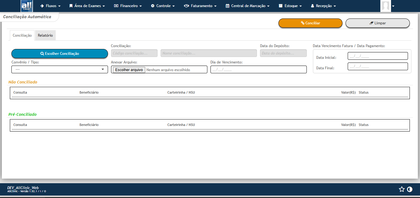 Financeiro AllClinic Web