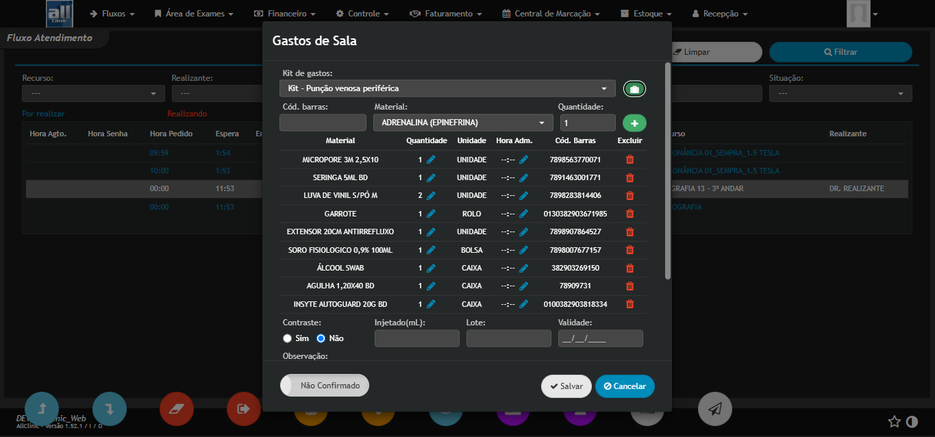 Fluxos AllClinic Web